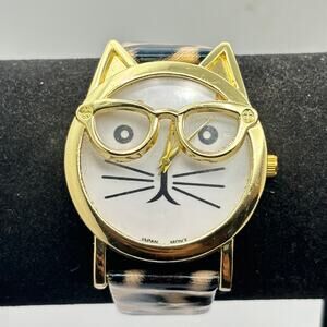 Gold Cheetah Cat Men's Watch